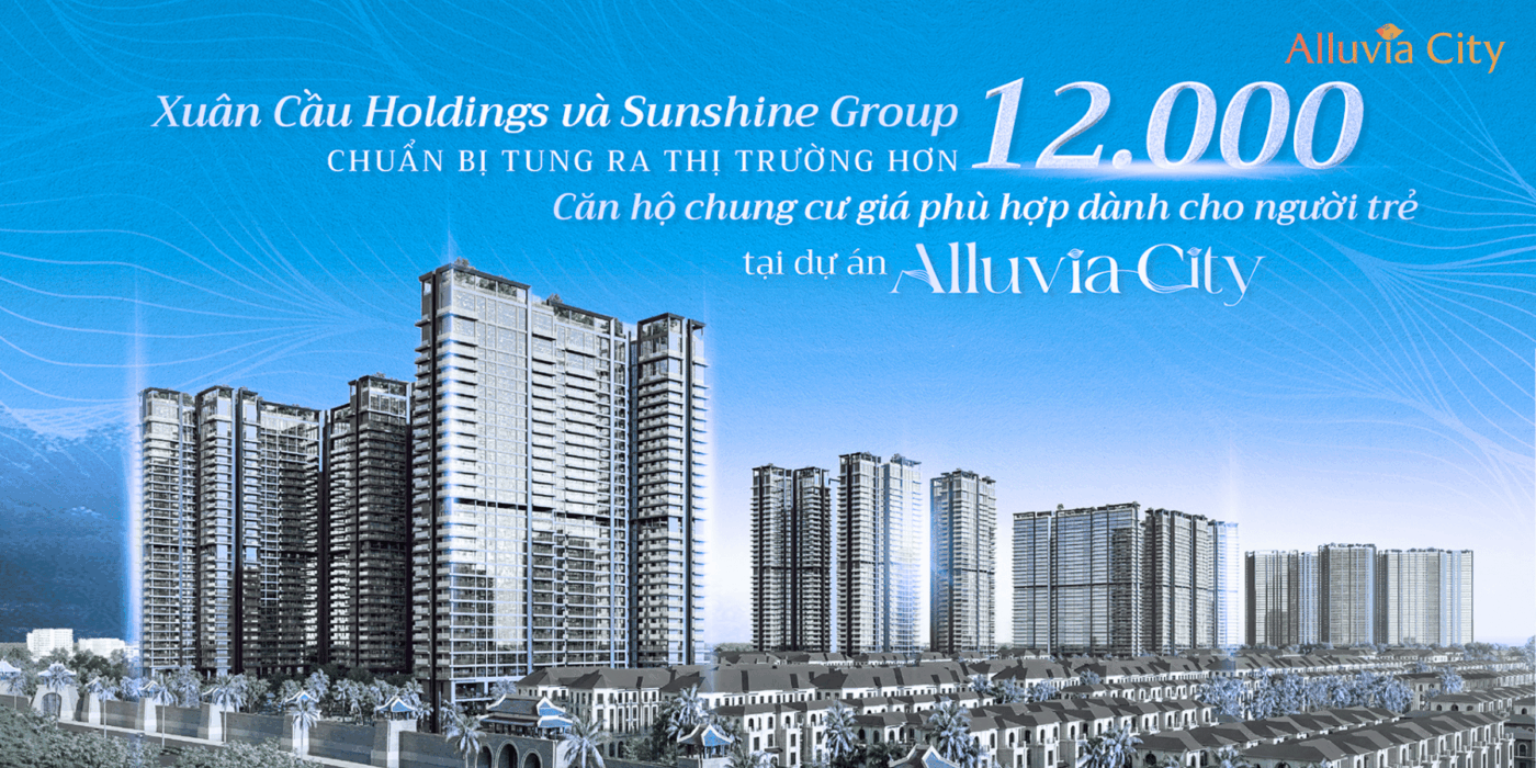 Phối cảnh các tòa tháp căn hộ Alluvia City Hưng Yên do Xuân Cầu Holdings và Sunshine Group phát triển. Phối cảnh các tòa tháp căn hộ Alluvia City Hưng Yên do Xuân Cầu Holdings và Sunshine Group phát triển.
